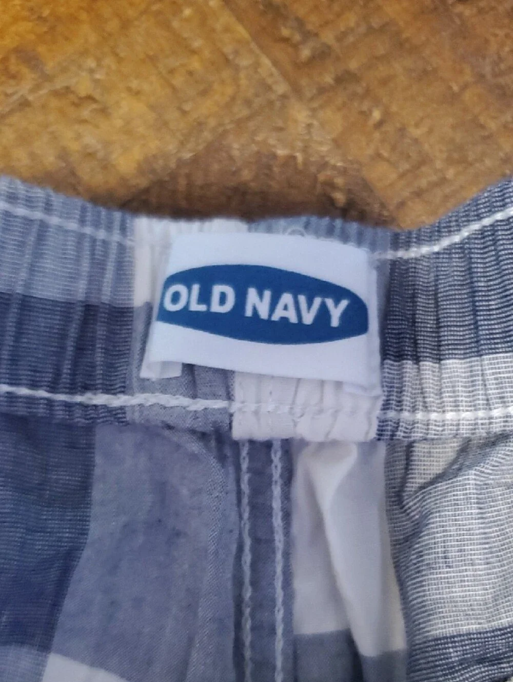 Old Navy Blue and White Checked Cotton Boxer Shorts